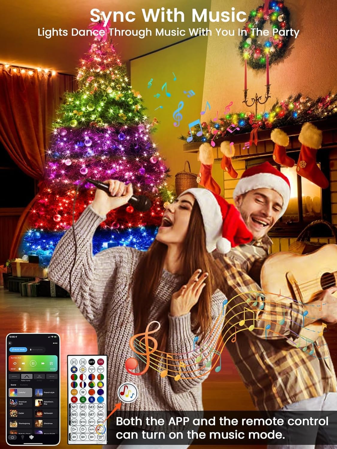 BHCLIGHT red white blue LED string lights for indoor and outdoor celebrations