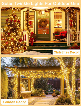 BHCLIGHT garden tree decor lights create festive lighting around foliage.