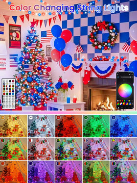 BHCLIGHT waterproof patriotic lights for outdoor use, ready for rain or shine