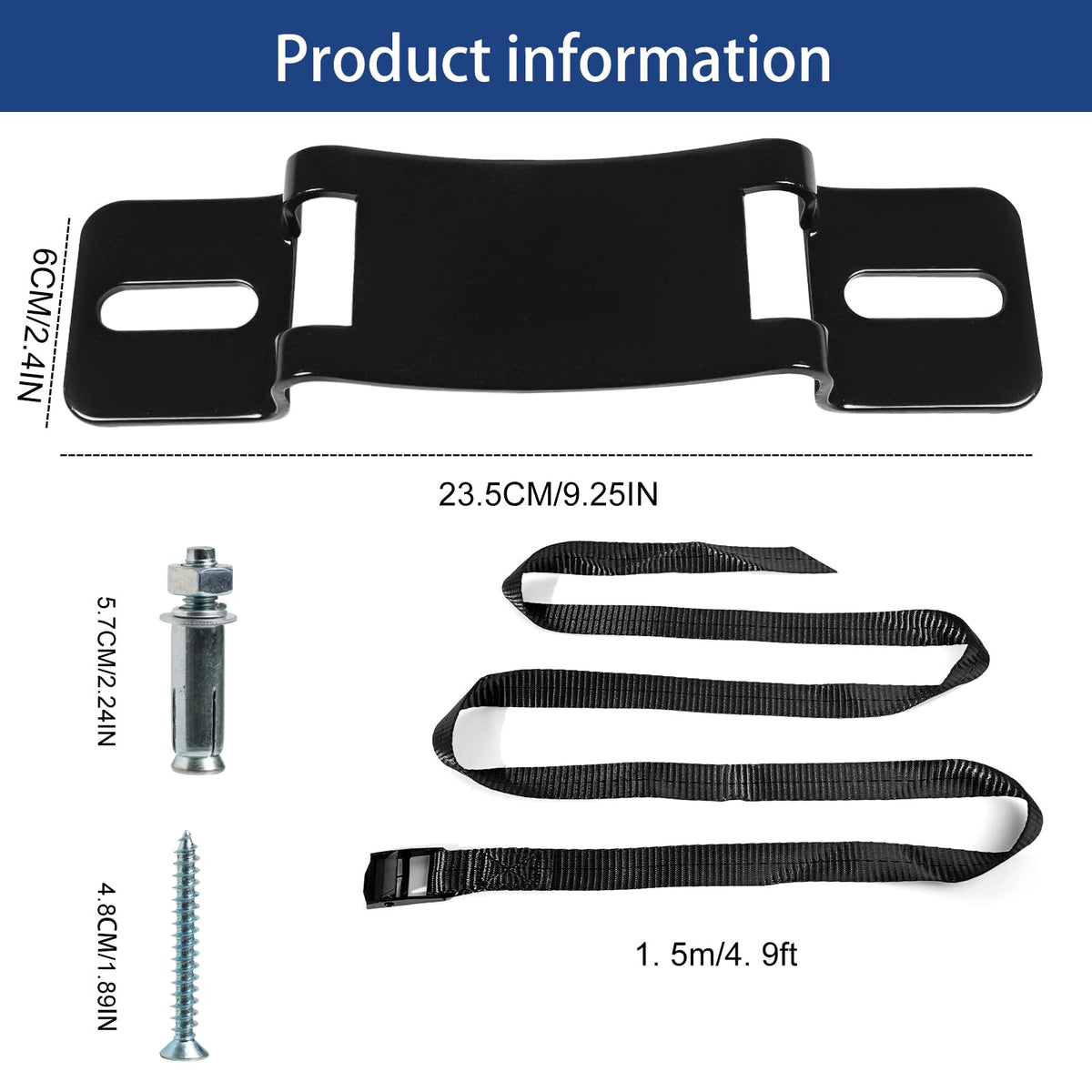 BIAJOV nylon safety belt provides adjustable, secure cylinder restraint.