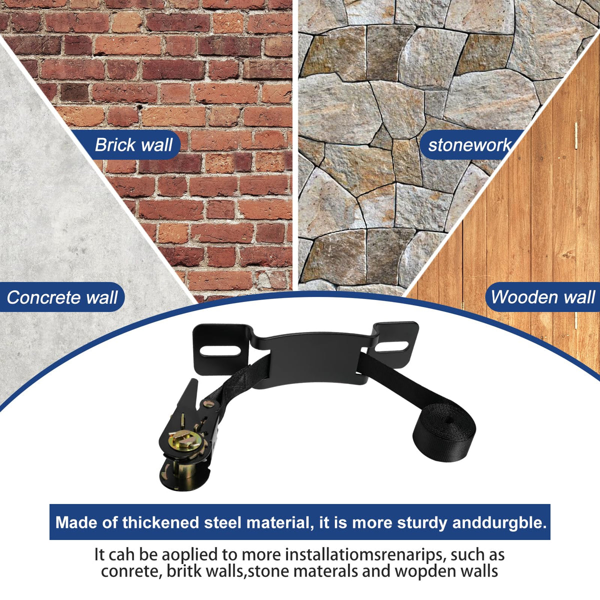 BIAJOV wall mount bracket kit suitable for concrete, brick, or wood.