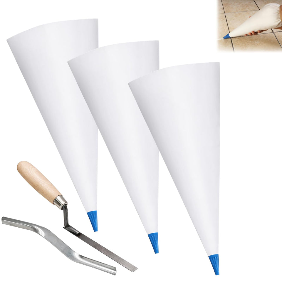 Biaungdo 3-pack tile grout mortar bags for precise application and clean results