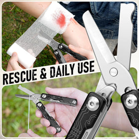BIBURY mini multitool scissors in outdoor use scenario