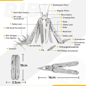 Bibury multitool pliers opened, showing robust gripping action.
