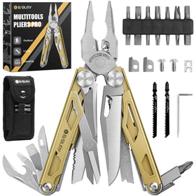 BIBURY Multitool Pliers Pro folded compact for on-the-go outdoor use.