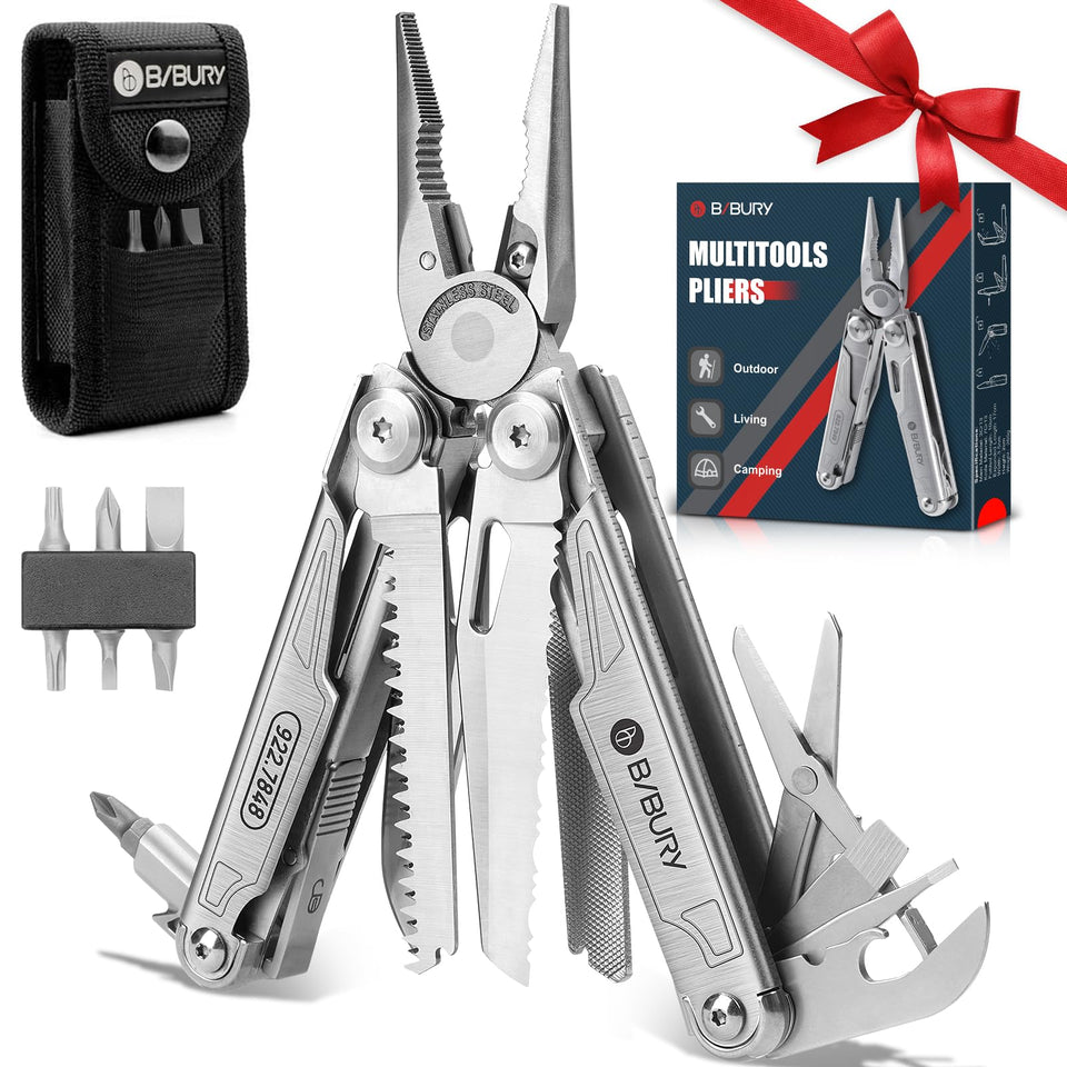 Bibury multitool with pocket knife folded for compact everyday carry.
