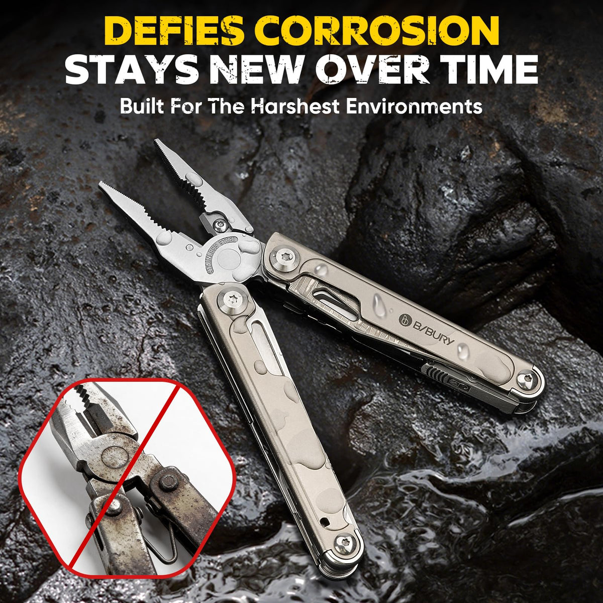 BIBURY T-shank tools enable quick accessory swaps in field repairs.