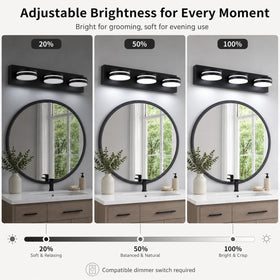 Bicrink 5500K cool white light renders natural facial illumination for daily tasks.