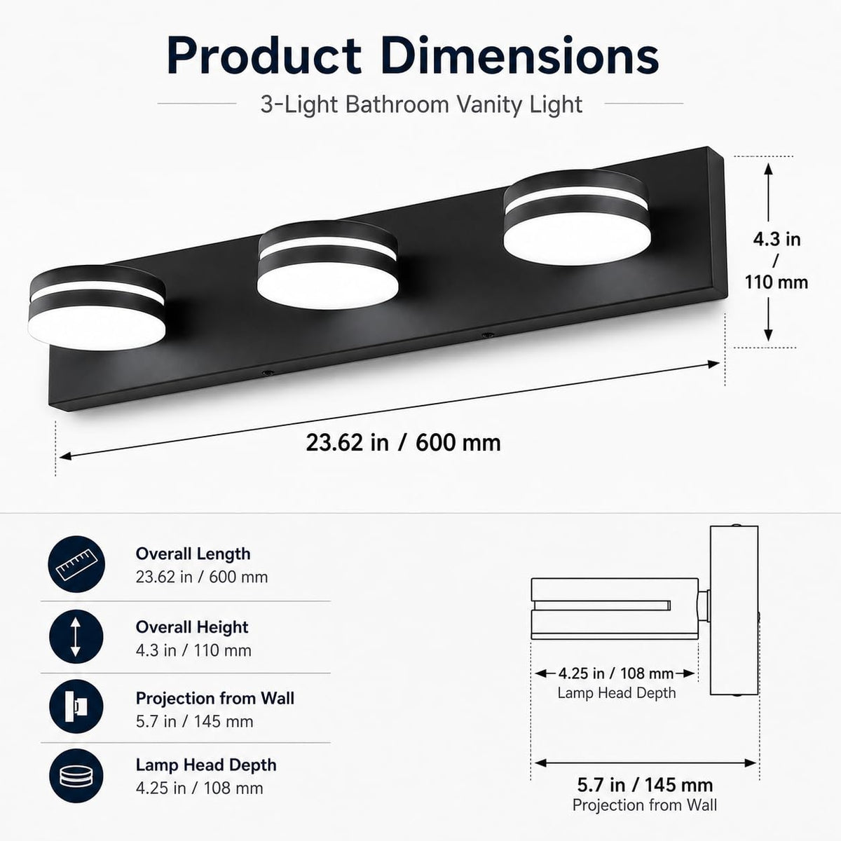 Bicrink easy-clean design simplifies maintenance with smooth matte black and acrylic surfaces.