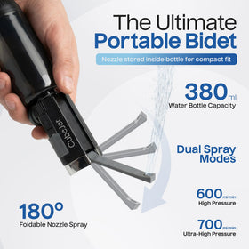Bidet Buddy CubeJet leak-proof design supports mess-free transport.