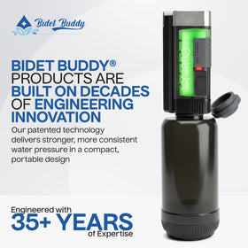 Bidet Buddy CubeJet universal bottle compatibility image shows versatile fit.
