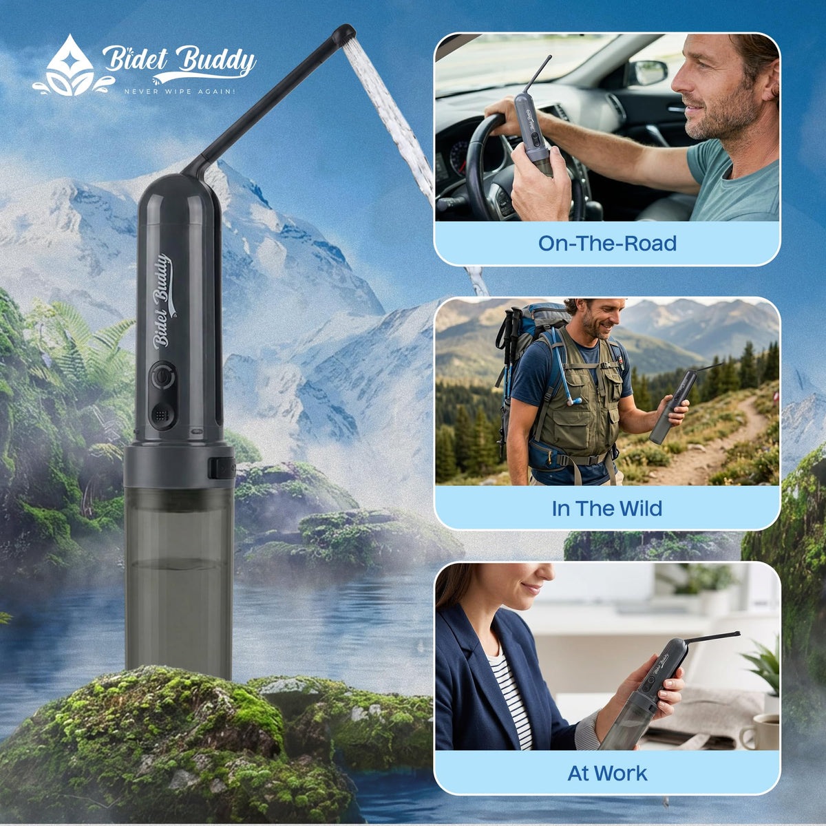 GoFlow travel pouch with accessories for convenient packing