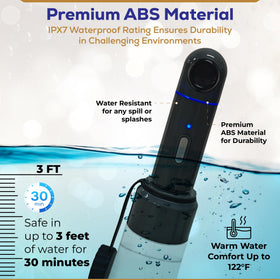 Bidet Buddy LuxeJet USB-C charging for easy on-the-go top-ups.