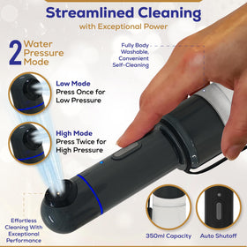 Bidet Buddy LuxeJet continuous water flow with safety shut-off for control.