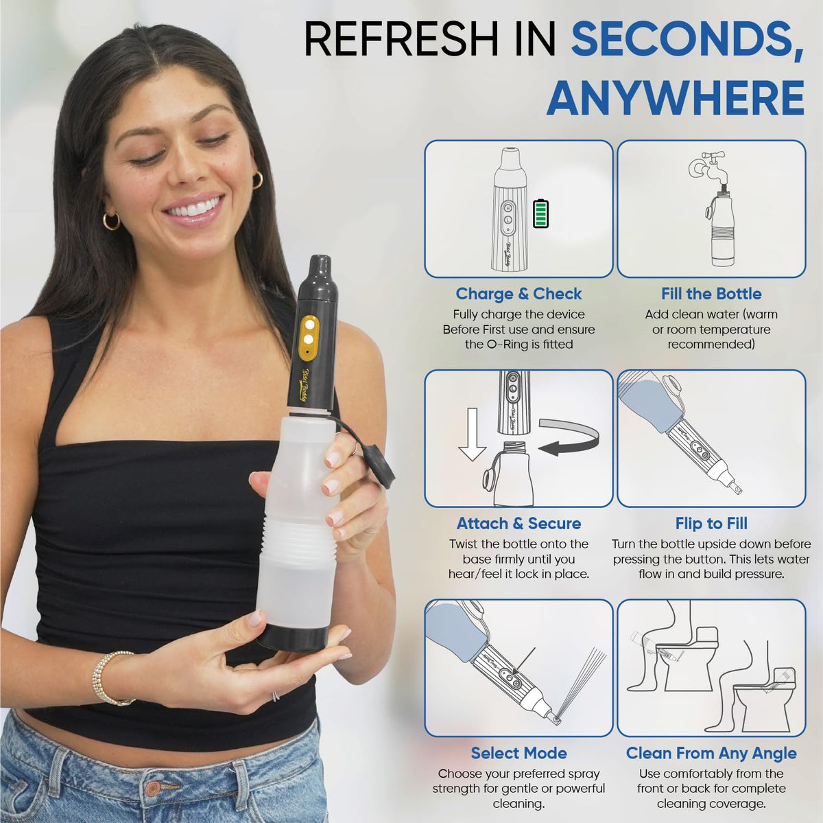 Bidet Buddy PureJet premium ABS construction for rugged outdoor use