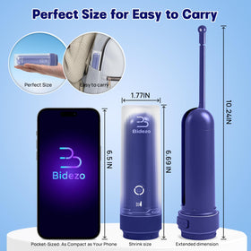 BIDEZO compact travel bidet fits in small spaces