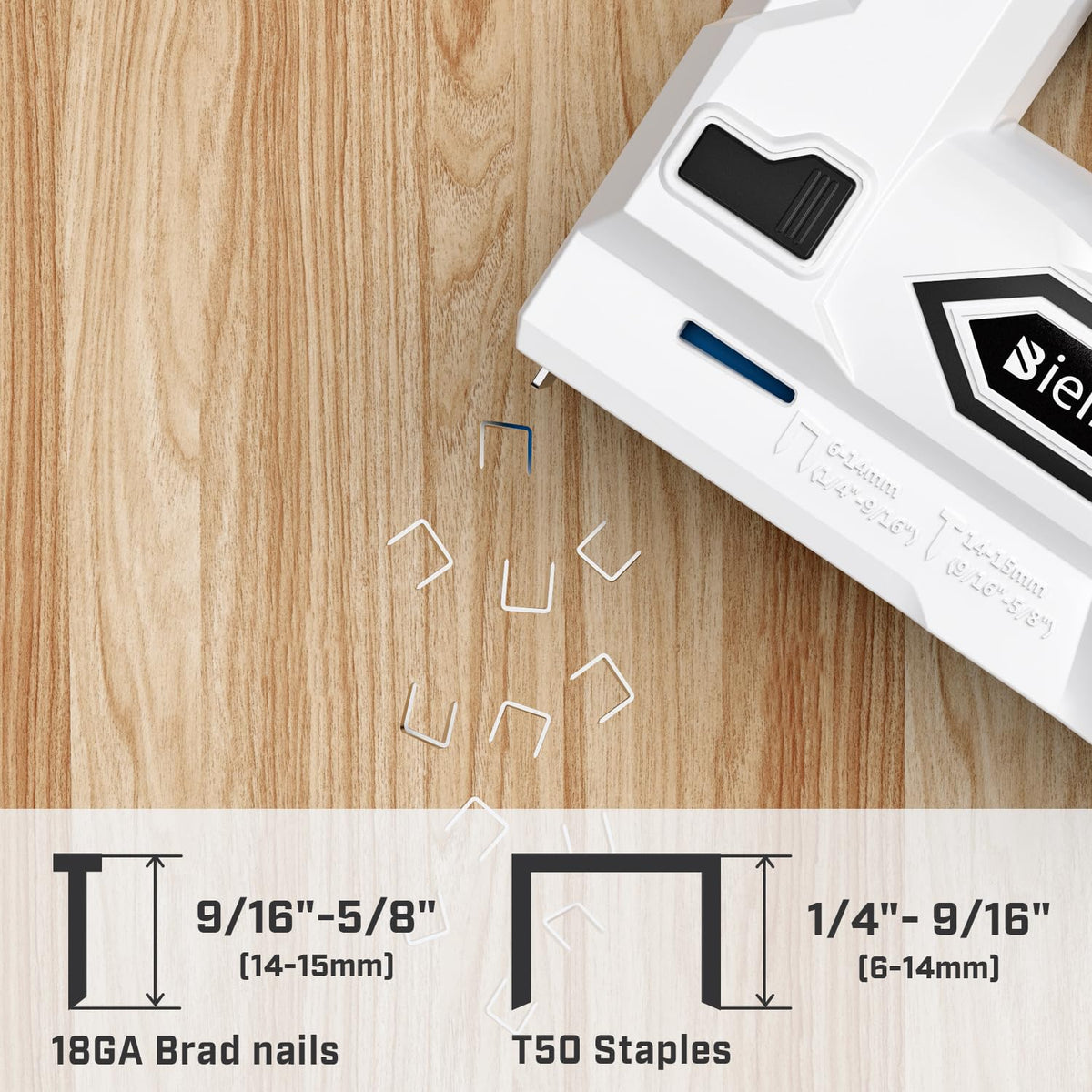 Bielmeier cordless stapler with compact design reduces fatigue during longer projects.