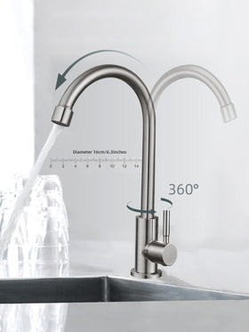 Bifordo 360-degree swivel faucet for easy dual-sink use.