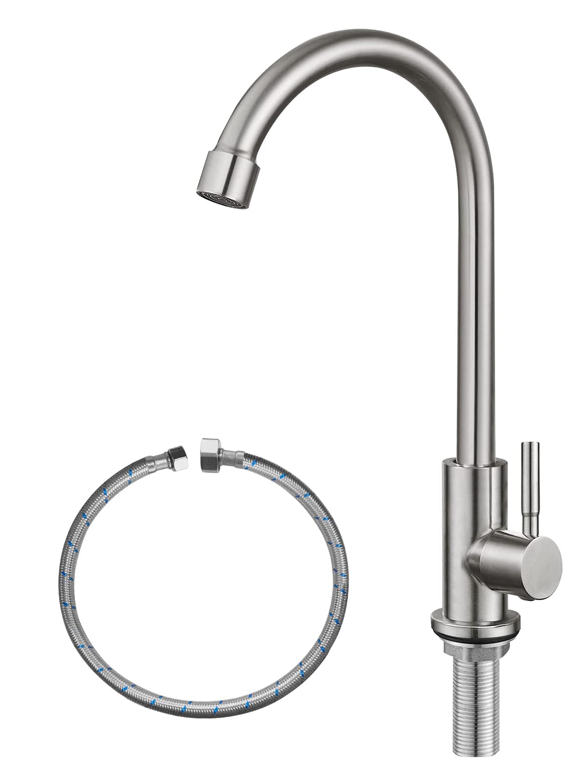 Bifordo cold water faucet in SUS304 stainless steel for kitchen durability.
