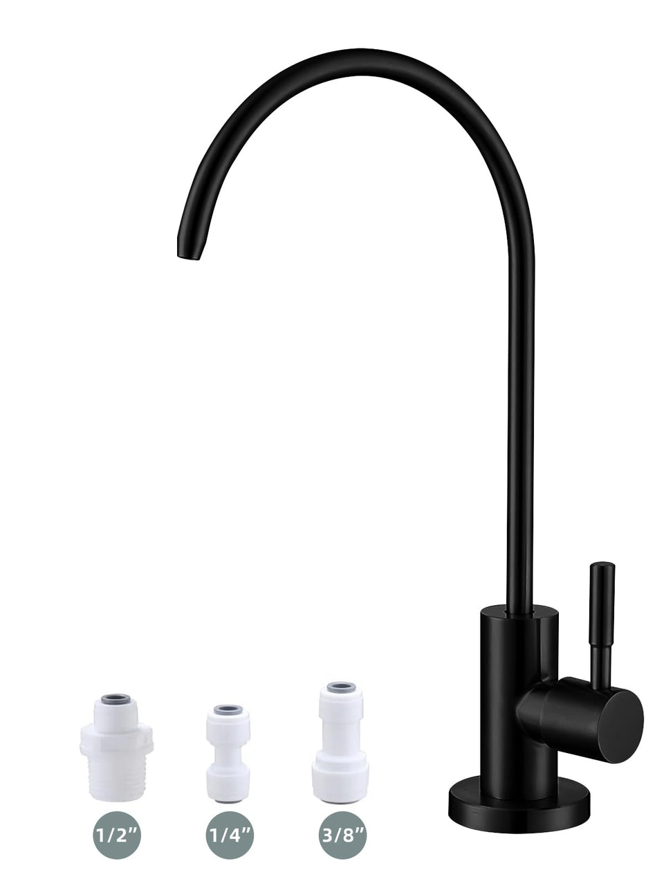 Bifordo matte black drinking water faucet in a modern kitchen setup
