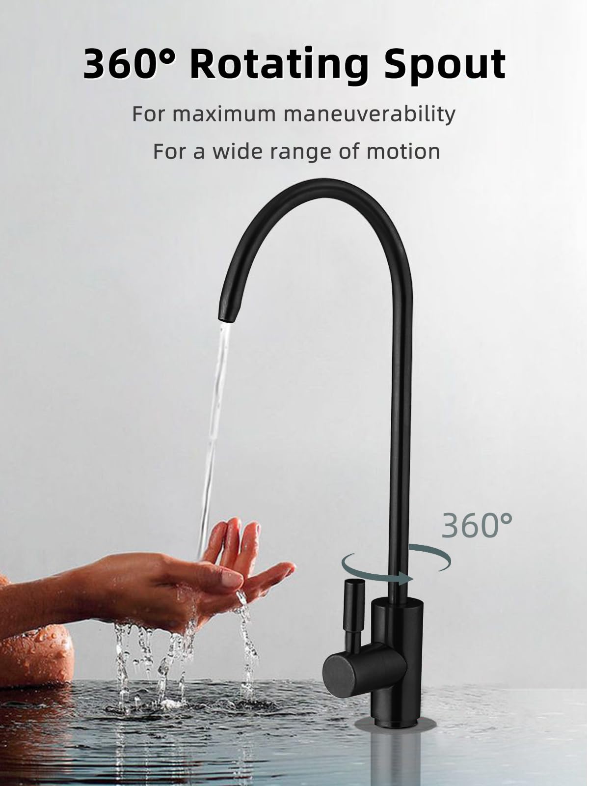 Bifordo SUS304 stainless steel faucet showing durable, rust resistant finish