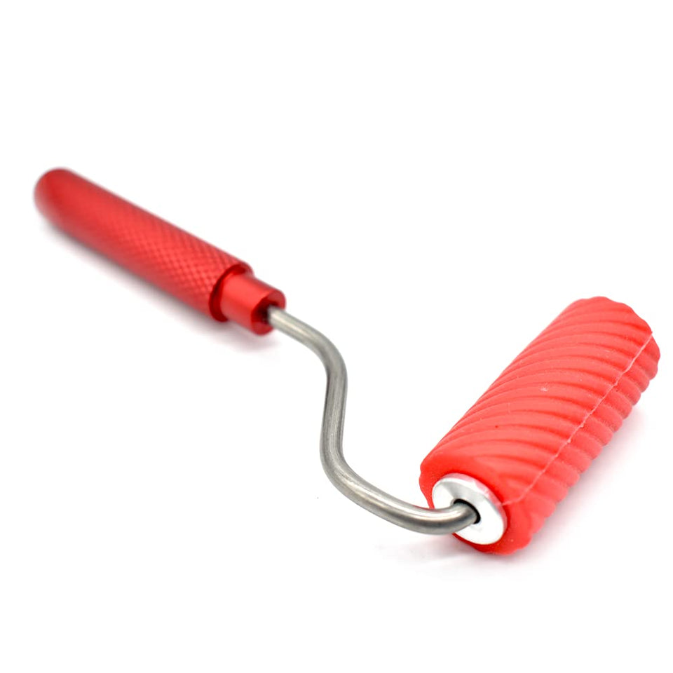 Big Horn glue roller grooves for even adhesive spread on wood and paper.