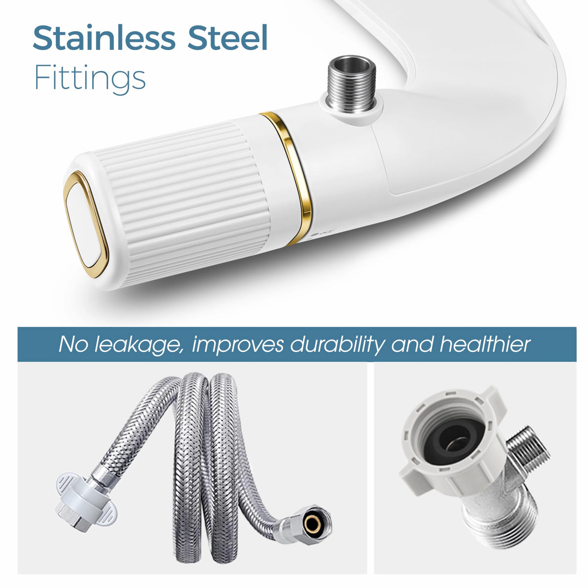 BIGCOW stainless steel inlet connection ensures durable, lead-free hygiene