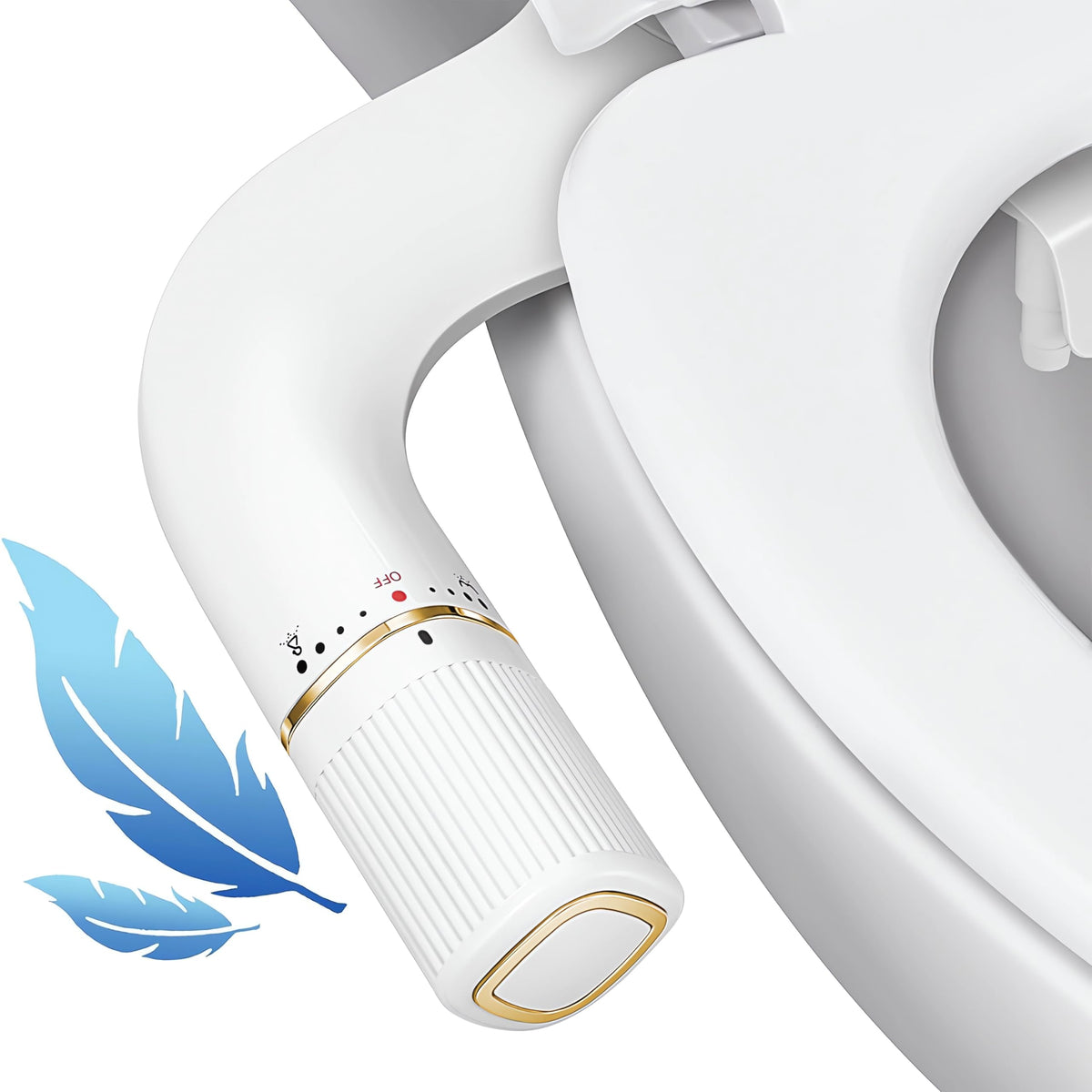 BIGCOW ultra-slim bidet with front wash in gold for feminine cleansing