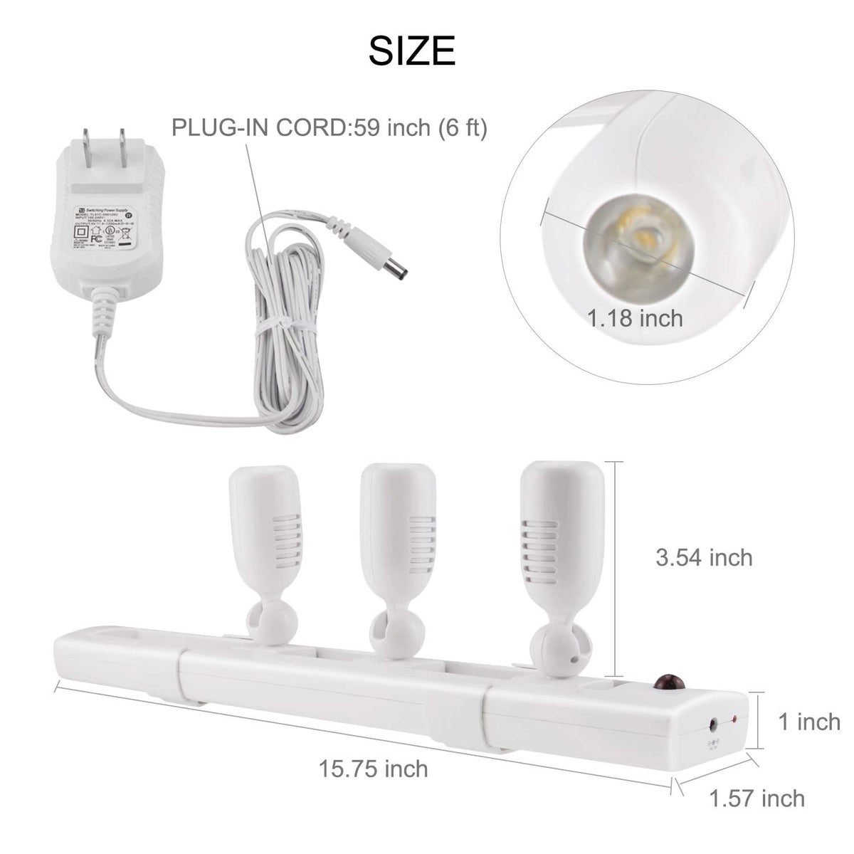 BIGLIGHT dimmable remote control for flexible brightness from 5% to 100%.