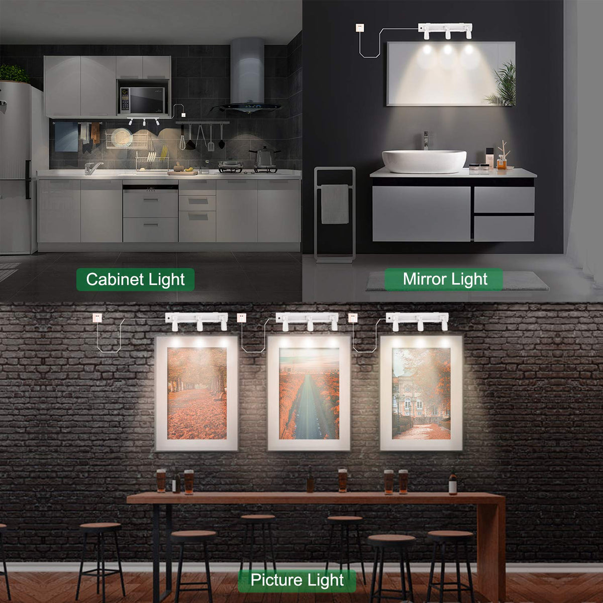 BIGLIGHT warm white 3000K output creates inviting ambiance in kitchens and baths.