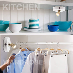 BIGLIGHT Spotlight closet usage highlights improved visibility for shelves and decor.