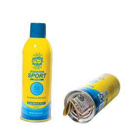 BigMouth Secure Sunscreen Can on a pantry shelf hides valuables discreetly.