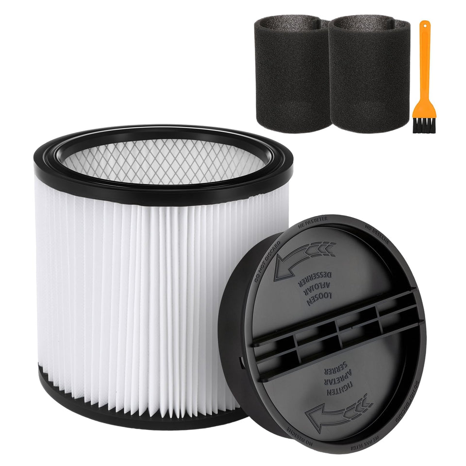 BIHARNT cartridge filter for Shop Vac 90304 captures dust in 5+ gallon vacuums