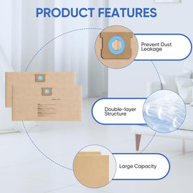 BIHARNT DXVA19-4102 dust bags durable two ply material for dry and wet debris