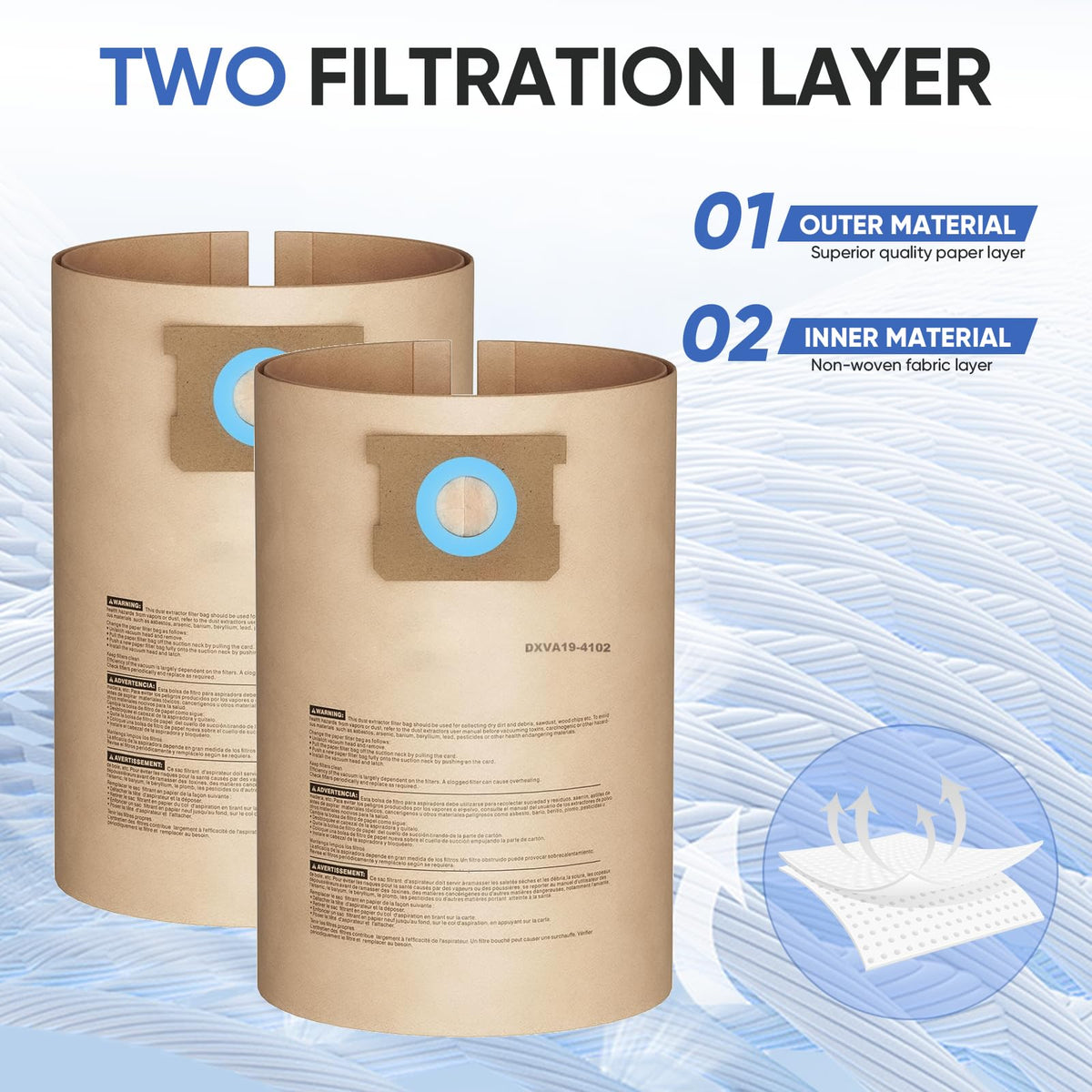 BIHARNT DXVA19-4102 dust bags installation steps for quick swap