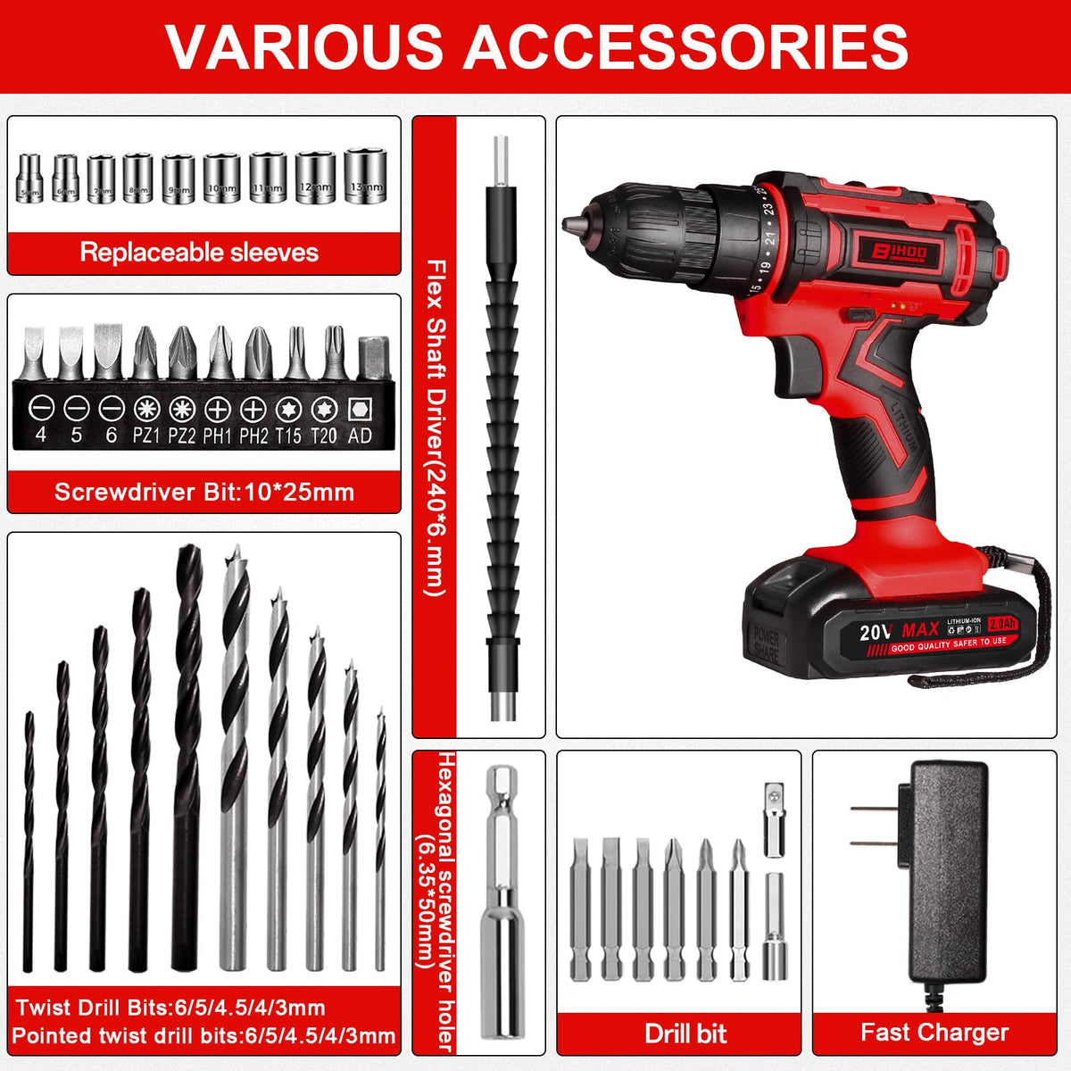 BIHOO drill drilling metal with controlled torque