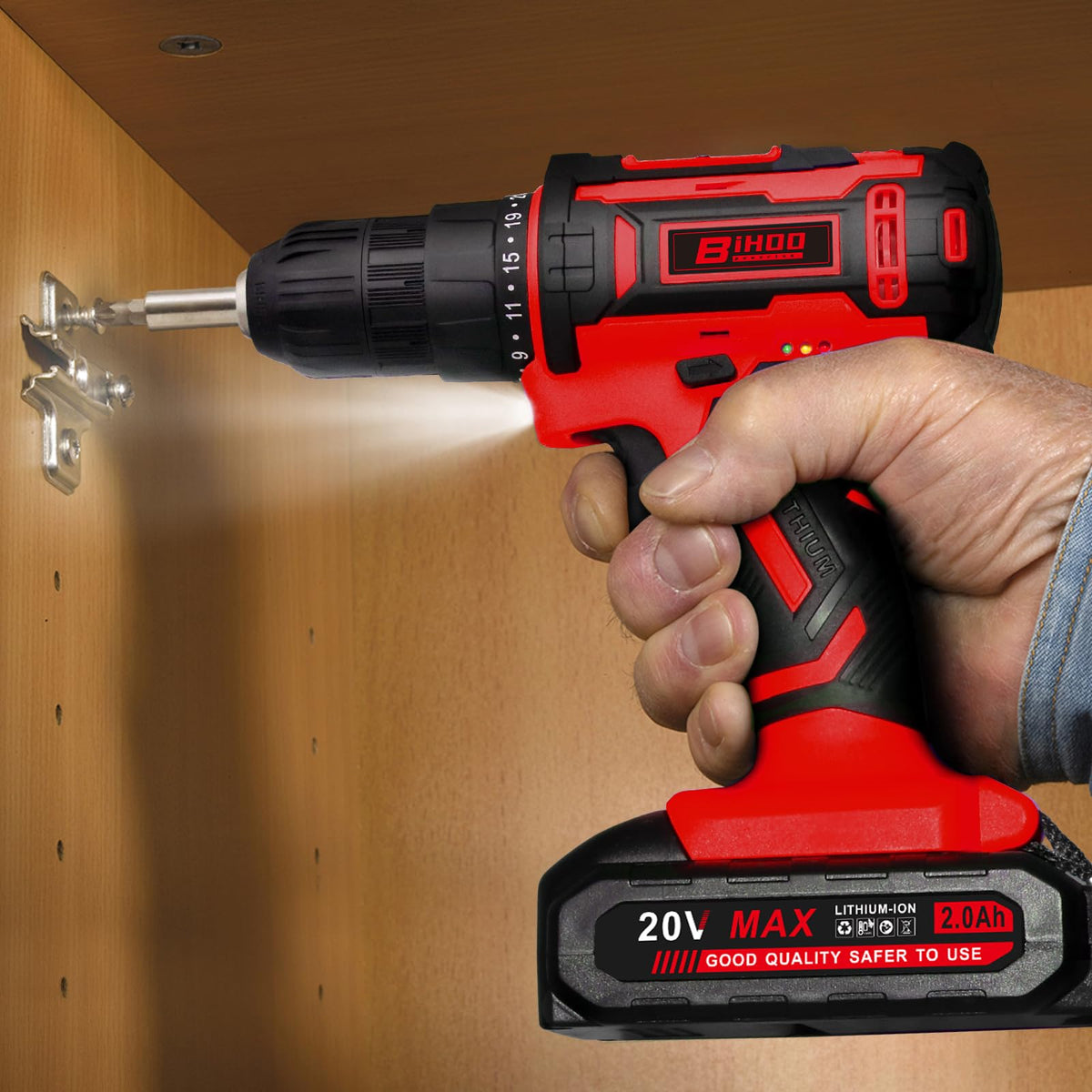 BIHOO drill driving screws with adjustable torque settings