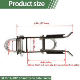 BiJun latch mounted on gate, easy horizontal adjustment.