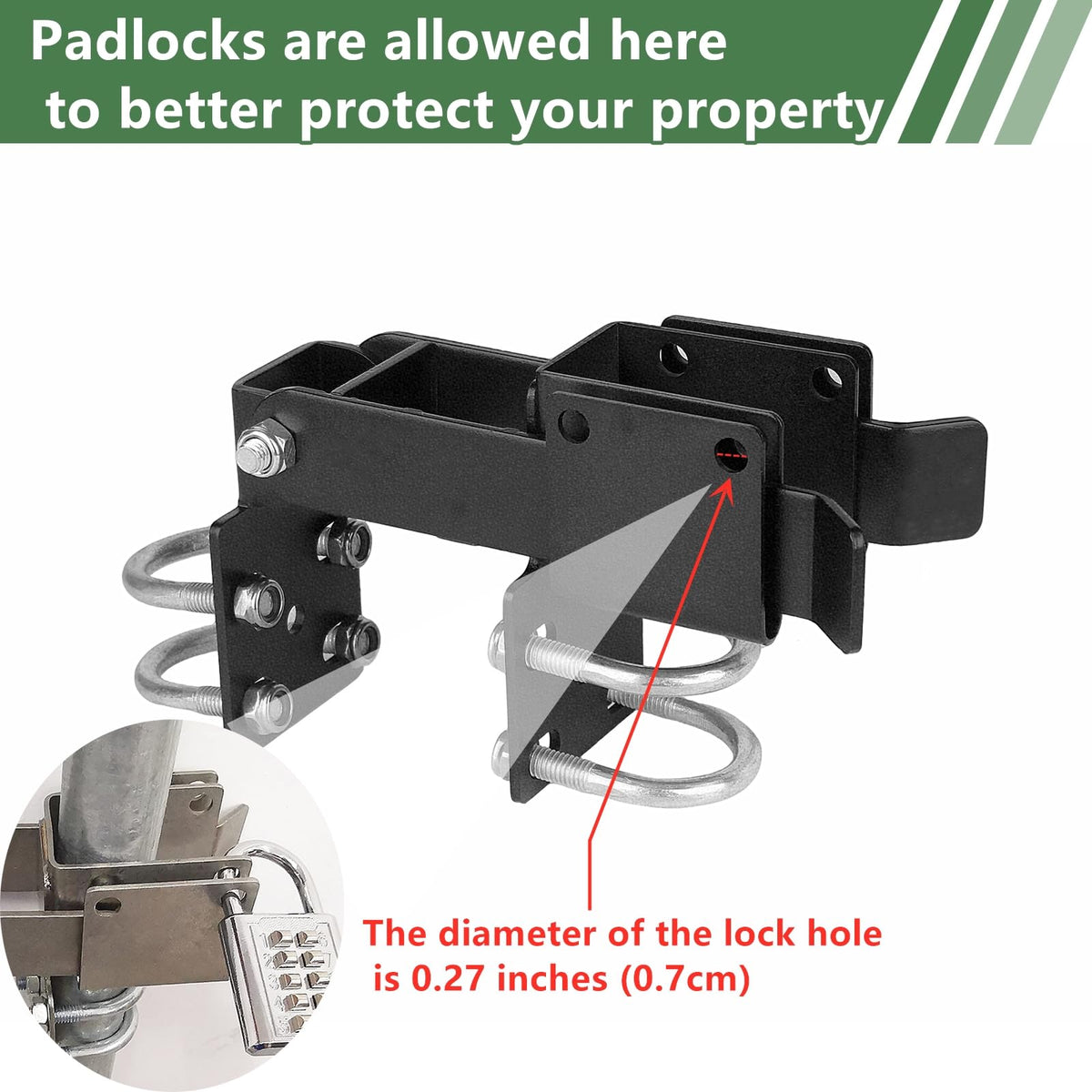 BiJun galvanized steel latch for weather-resistant outdoor gates.