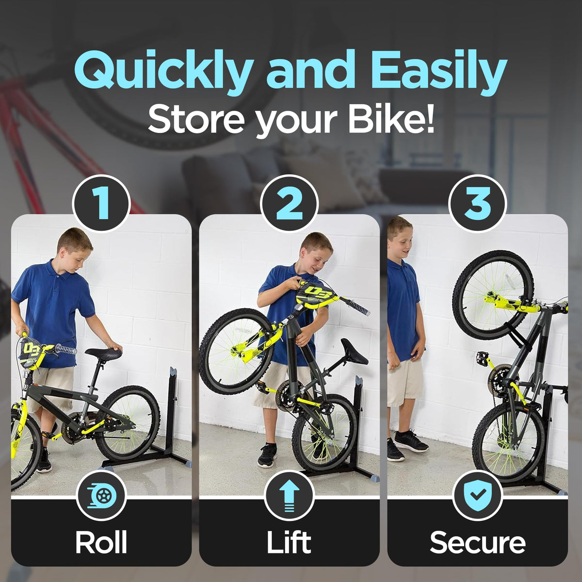 Bike Nook adjustable-height feature fits different bike sizes