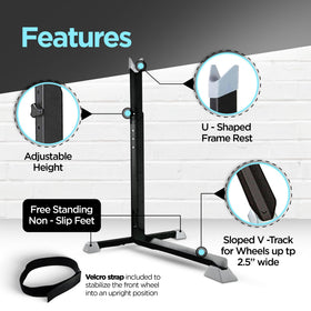 Bike Nook vertical stand usable indoors and outdoors to protect bikes