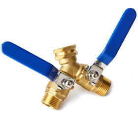 Bilal garden hose splitter two-way heavy-duty in action for independent outlet control.