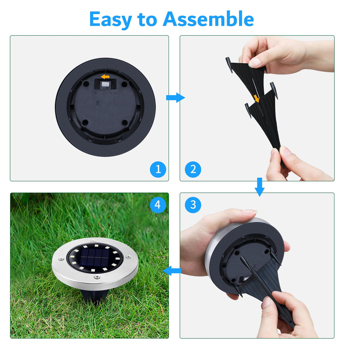 Biling night-activated solar lights auto-turn-on for safe night navigation