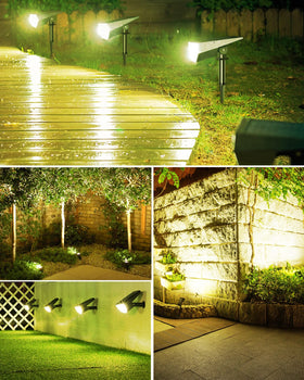 Biling Solar Spot Lights feature IP67 waterproof housing for all-weather outdoor use.