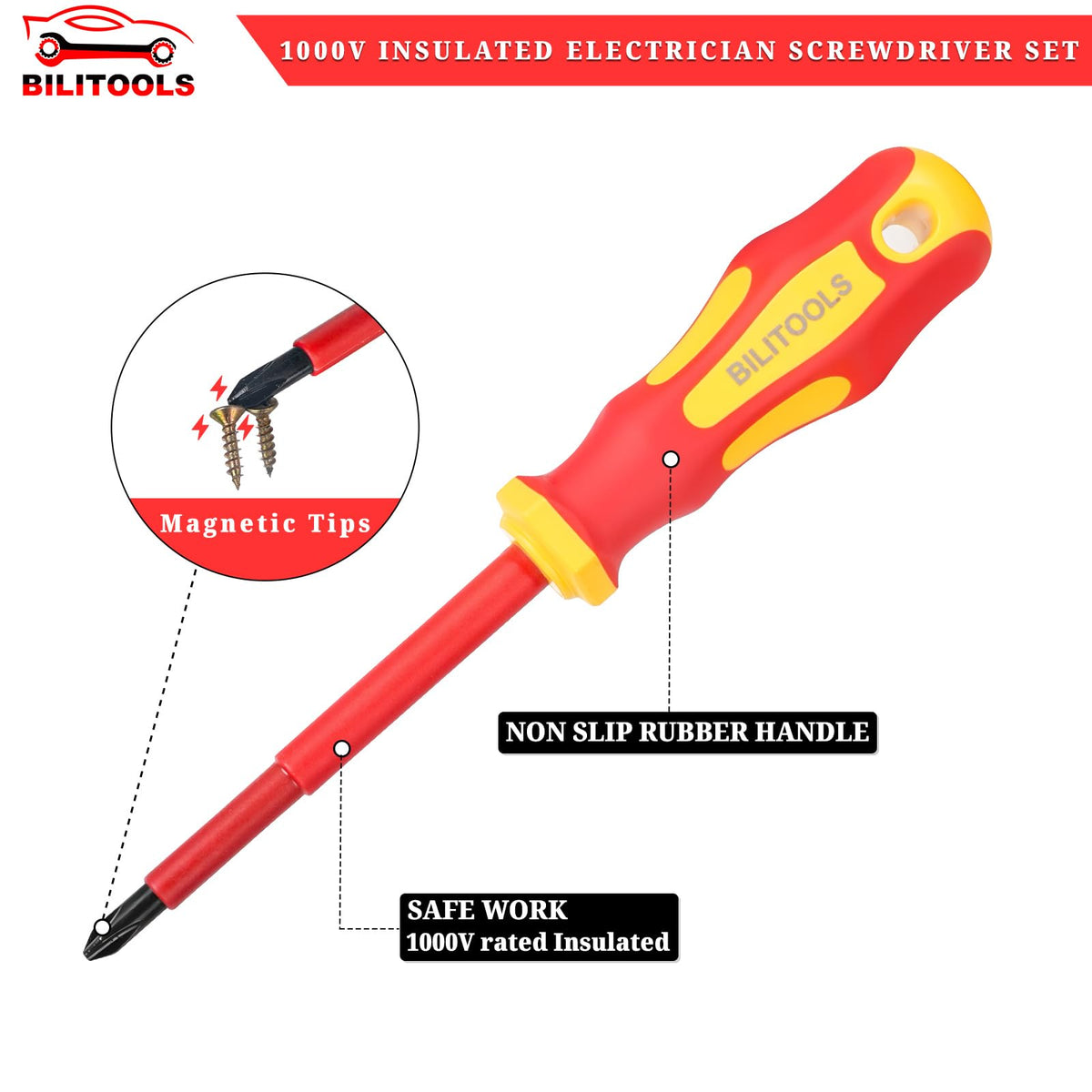 BILITOOLS 6-inch diagonal cutters ideal for clean wire cutting.
