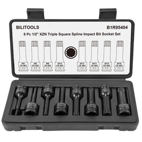 BILITOOLS 8-piece XZN socket set with 1/2 inch drive for impact use