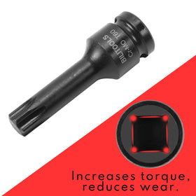 BILITOOLS black-oxide finished Torx bits offer corrosion resistance.