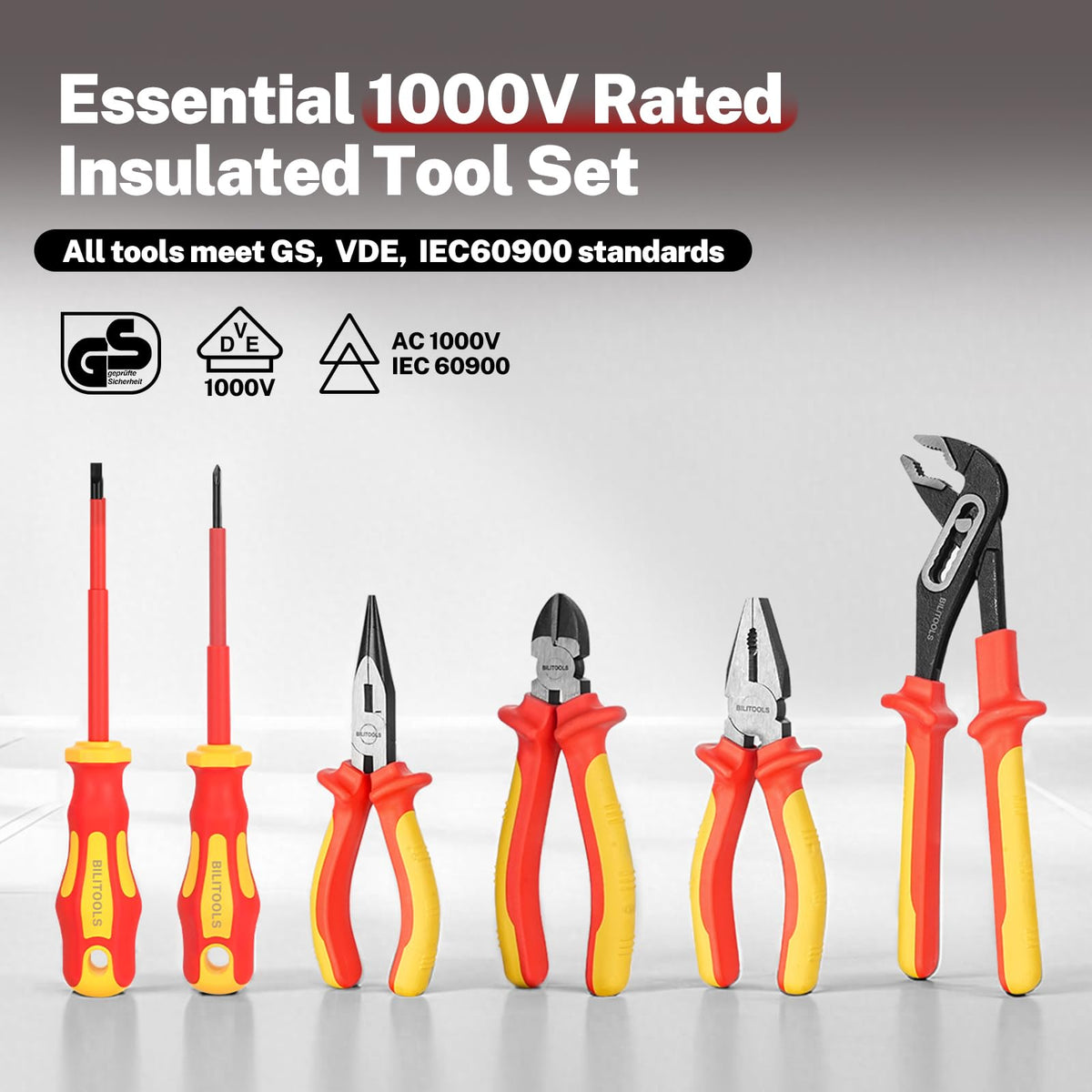 BILITOOLS ergonomic insulated handles protect against shocks