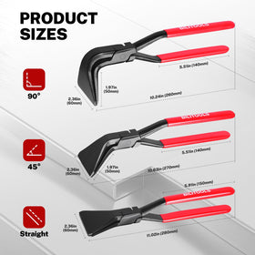 Bilitools hand seamer with red-dipped grips for comfortable use