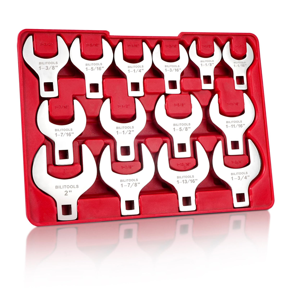 BILITOOLS jumbo crowfoot set reaching tight spaces with 1/2 in drive